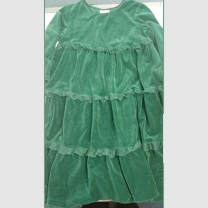 Girls Hanna Andersson Dress 140 Green Velour